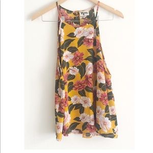 Show Me Your Mumu Floral Haltered top yellow